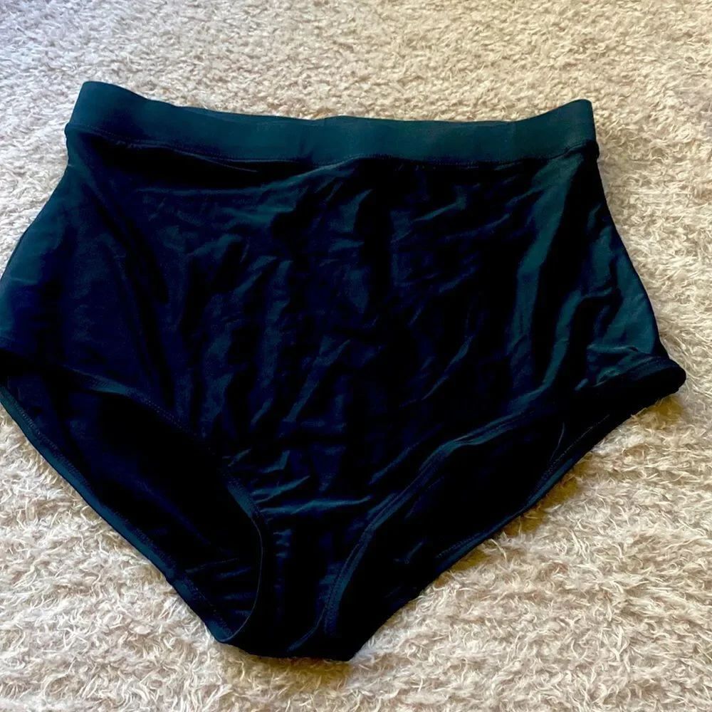 Lane Bryant Cacique Swimsuit Skirt Bottom Panties high waist slimming 26 black